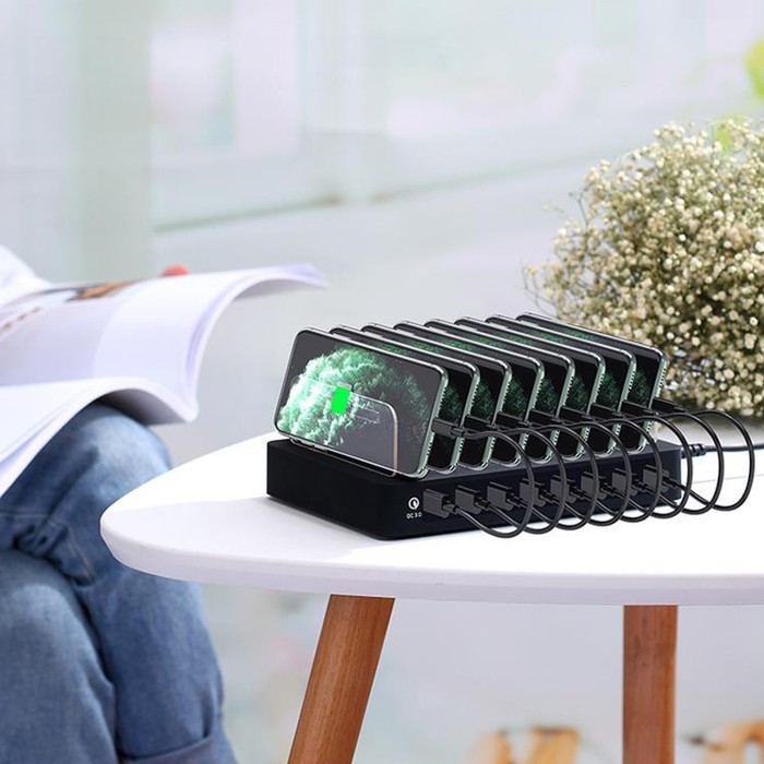 

Зарядная станция X6, 8 USB, 2.4 А, 96 W, с раздельным хранением устройств, чёрная