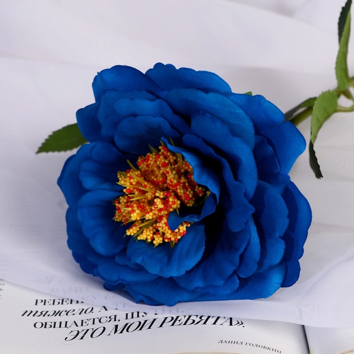Цветы искусственные "Роза Претти" d-10 см 55 см, синий