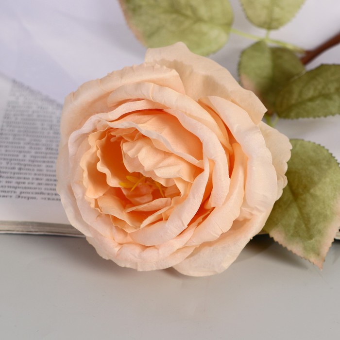 Цветы искусственные "Роза шёлк" d-10 см 45 см, кремовый