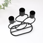 Подсвечник металл на 3 свечи "Завитки" d=2 см чёрный 14х6х16,5 см - фото 25515450