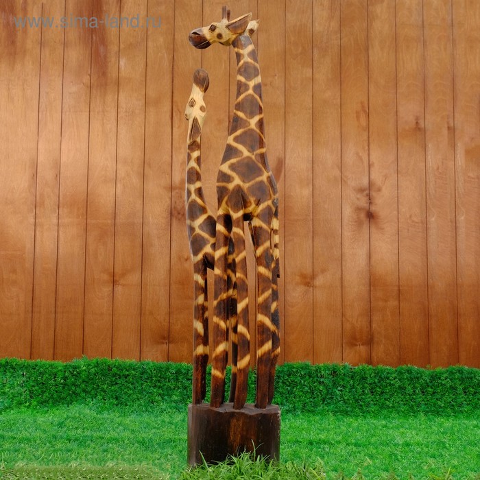Сувенир дерево "Два сетчатых жирафа" 100х19х10 см - Фото 1