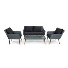 Комплект мебели MOKKA Rimini S2: стол кофейный, 2 кресла, софа 2 х-местная - фото 297725365