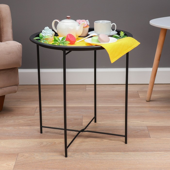 Кофейный столик "Грация" YS-8375S, черный 46,8х50,5 см - Фото 1