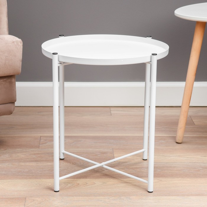 Кофейный столик "Тиволи" YS-8339, белый 41,5х43 см