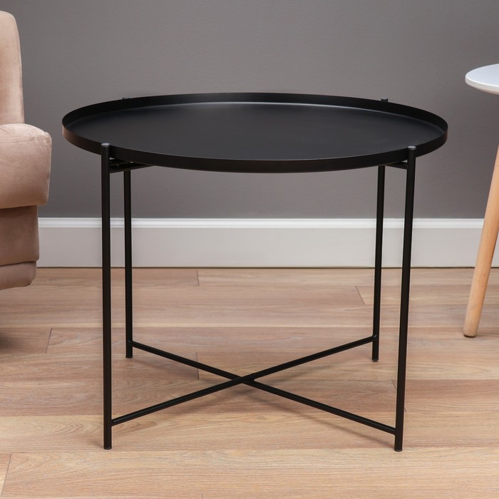 Кофейный столик "Гранд" YS-8668, черный 63х63х46 см