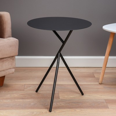 Кофейный столик «Луна» YS-8522, 450×570 мм, закаленное стекло, цвет чёрный