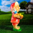 Садовая фигура "Гном девочка с корзиной босая" 20х18х40см МИКС - Фото 4