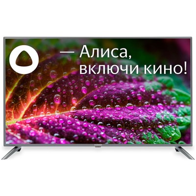 Телевизор LED Starwind 55" SW-LED55UG400 Яндекс.ТВ стальной 4K Ultra HD 60Hz DVB-T DVB-T2 D   102954