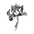 Брошь «Цветок» пион, посеребрение с оксидированием - Фото 1