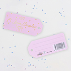 Открытка-шильдик "В День свадьбы!" софт-тач, розовый фон, 8х5,5 см - фото 321238548