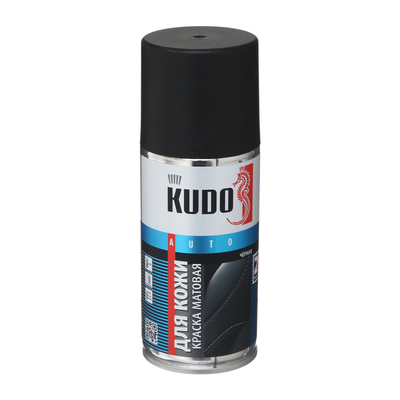 Краска для кожи автомобиля KUDO, чёрная, матовая, 210 мл KU-5271М