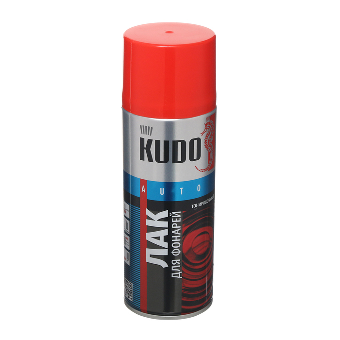 Лак для тонировки фар Kudo красный, акриловый, аэрозоль, 520 мл KU-9022