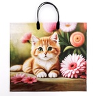 Пакет «Рыжий котенок», полиэтиленовый с пластиковой ручкой, 37×34 см, 90 мкм - Фото 1