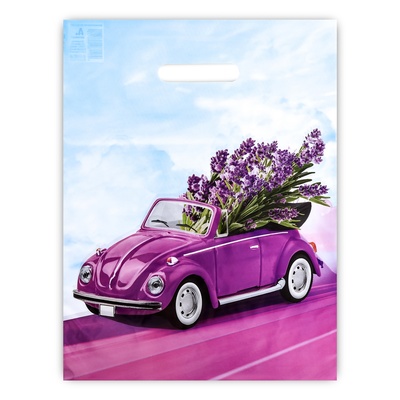 Пакет «Аромат лаванды», полиэтиленовый с вырубной ручкой 31×40 см, 60 мкм