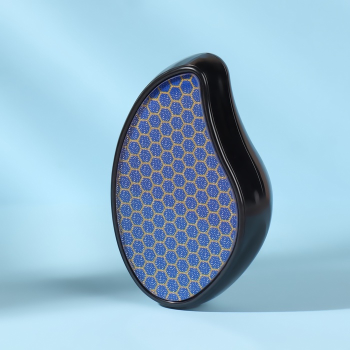 Стеклянная нано-тёрка для ног, 10,5 × 5,5 × 3,3 см, цвет чёрный/синий
