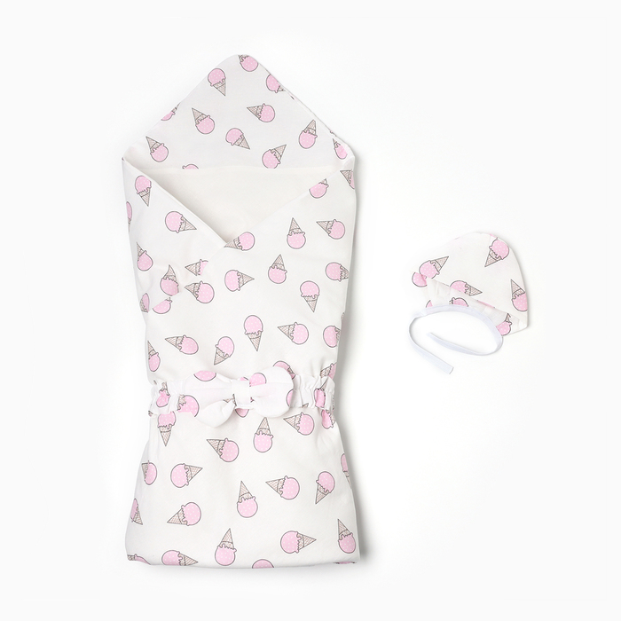 Набор для новорождённого (одеяло, шапочка, пояс), цвет розовый, рост 56-62 см - Фото 1