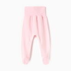 Ползунки детские с закрытыми ножками, цвет розовый, рост 62 - фото 321399184