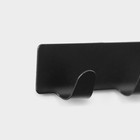 Планка самоклеящаяся металлическая SAVANNA Black Loft Plane, на 2 крючка, 8×2×2,5 см - Фото 4