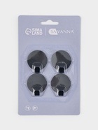 Крючки самоклеящиеся SAVANNA Black Loft, 4 шт., металл, радиус 3.4 см, чёрные (комплект 2 шт) - фото 58001043