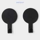 Крючки самоклеящиеся SAVANNA Black Loft, 2 шт., металл, 1.8×7.3×4.5 см, чёрные - Фото 2