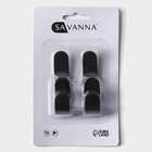 Набор металлических самоклеящихся крючков SAVANNA Black Loft Hook, 4 шт, 2,8×5,5×1,8 см - фото 9389587