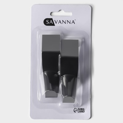 Крючки надверные SAVANNA Black Loft, 2 шт., металл, 4.3×6×2,5, цвет чёрный