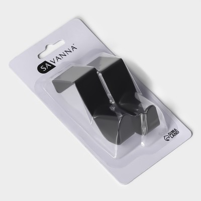 Крючки надверные SAVANNA Black Loft, 2 шт., металл, 4.3×6×2,5, цвет чёрный