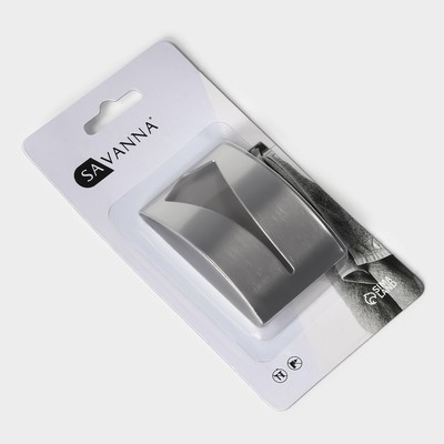 Крючок - держатель самоклеящийся SAVANNA Chrome Loft, для салфеток и полотенец, металл, 2.5×7.5×5 см, хромированный