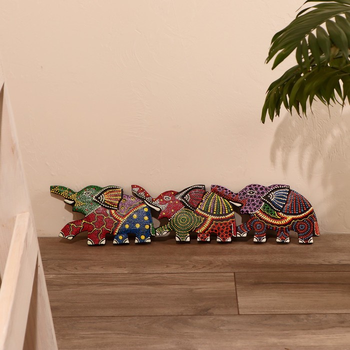 Панно декоративное «Три слона», 50×13×1.5 см, МИКС - Фото 1