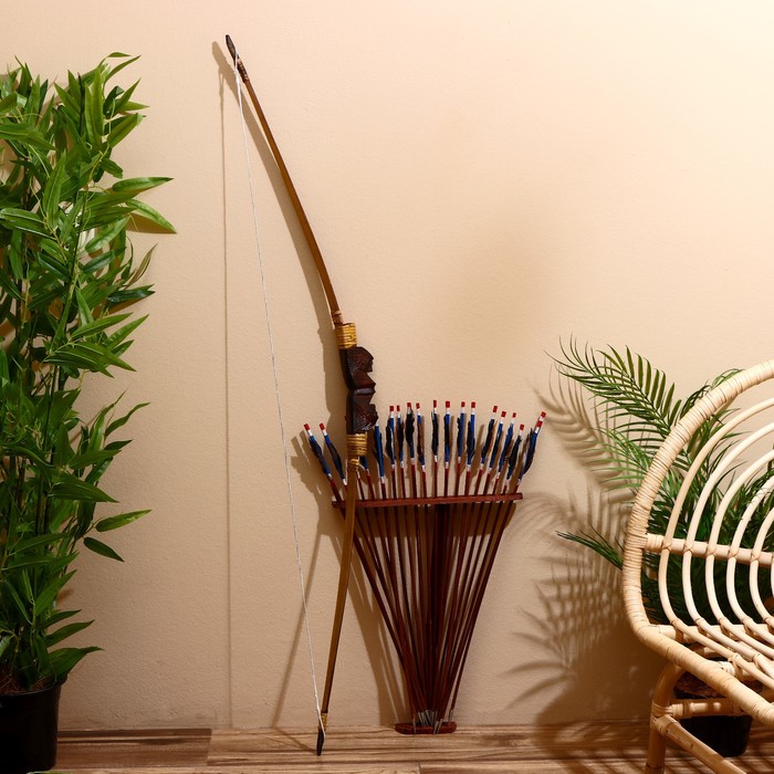 Сувенир Лук со стрелами из бамбука 125х65х3 см - Фото 1
