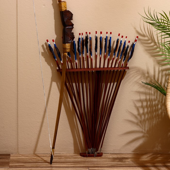 Сувенир Лук со стрелами из бамбука 125х65х3 см - фото 1906789664