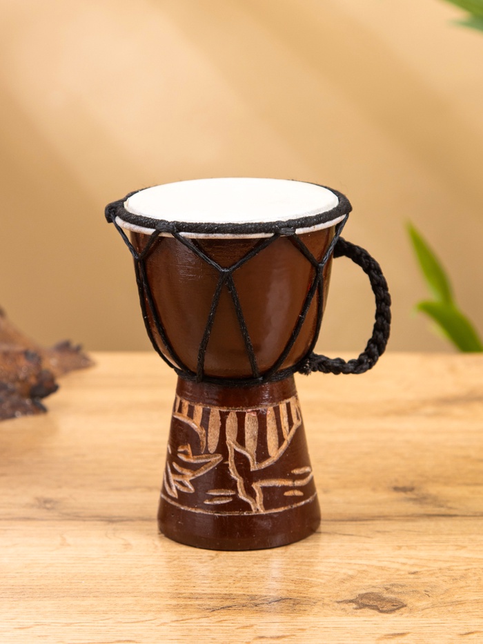 Сувенирный музыкальный инструмент «Барабан Джембе», 8.5×8.5×12 см, МИКС - Фото 1