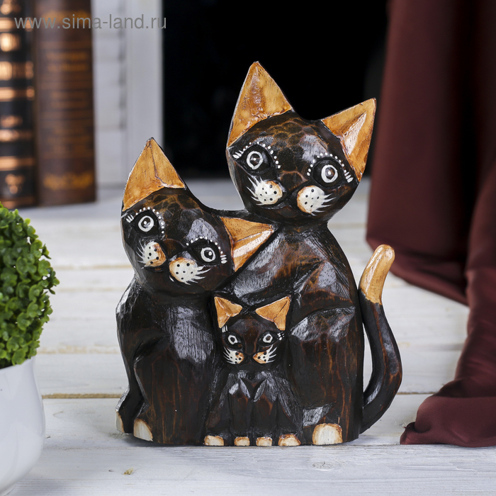 Сувенир дерево "Кошачья семья" 20х5х14 см - Фото 1
