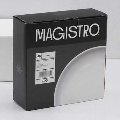 Тарелки десертные Magistro Mien, d=16.5 см, набор 6 шт., фарфор, белые
