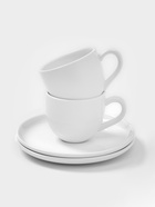 Чайный сервиз Magistro Mien, 2 персоны, 4 предмета: 2 чашки 200 мл, 2 блюдца d=16 см, фарфор, белый - Фото 4