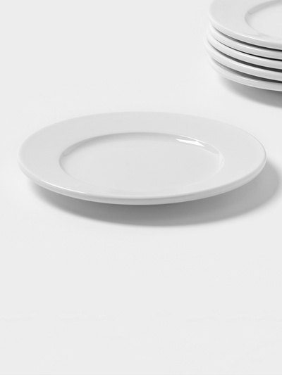 Тарелки десертные Magistro Basic bistro, d=16.5 см, набор 6 шт., фарфор, белые
