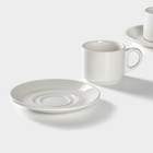 Набор чайный фарфоровый Magistro Basic bistro, 4 предмета: 2 чашки 200 мл, 2 блюдца d=15 см, цвет белый - Фото 5