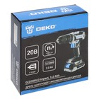 Дрель-шуруповерт DEKO GCD20DU3 Impact, ударная, 20 В, Li-Ion, 2 Ач, 40 Нм, 20 500 уд/мин - фото 23812772