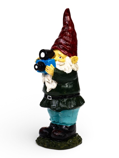 Садовая фигура из полистоуна «Гном фотограф», 10×10×27 см