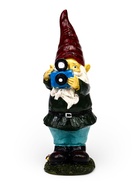 Садовая фигура из полистоуна «Гном фотограф», 10×10×27 см - Фото 4