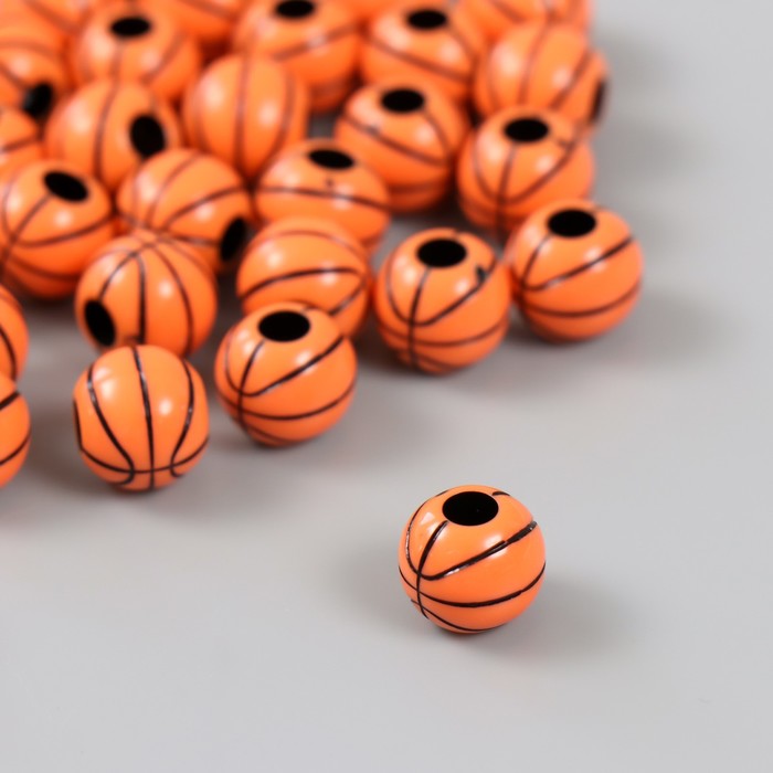 Бусины для творчества пластик "Баскетбольный мячик" d=1,1 см набор 20 гр