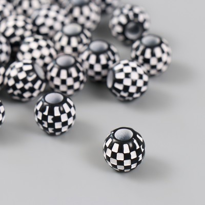 Бусины для творчества пластик "Шахматный шарик" d=1,1 см набор 20 гр