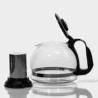Чайник стеклянный заварочный Доляна «Иллюзия», 1,5 л, с металлическим ситом, цвет чёрный - Фото 2