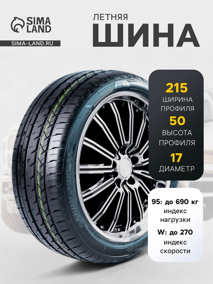Шина летняя SONIX PRIME UHP 08 215/50 R=17 95W - Фото 1