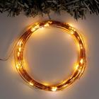 УЦЕНКА Гирлянда «Нить» 5 м роса, IP20, медная нить, 50 LED, свечение тёплое белое, мерцание всех светодиодов, AAх3 10393953