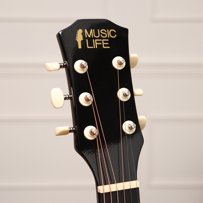 Набор гитариста Music Life ML-50A BK:  гитара, чехол, струны, ремень, каподастр, медиаторы