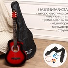 Набор гитариста Music Life ML-50A RD: гитара, чехол, струны, ремень, каподастр, медиаторы - фото 321399547