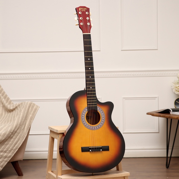 Набор гитариста Music Life ML-60A SB: гитара, чехол, струны, ремень, каподастр, тюнер