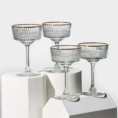 Набор фужеров ELYSIA, 260 мл, 4 шт., золотая кайма(1118499)