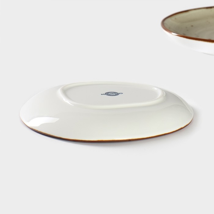 Набор тарелок фарфоровых пирожковых Magistro Mediterana, 2 предмета: 16×15 см, цвет бежевый
